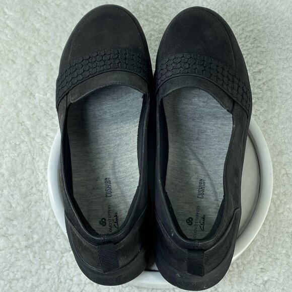 Clarks Shoes Womens Size 10 Black Cloudsteppers Slip-on Loafers Cushioned - Picture 10 of 10
